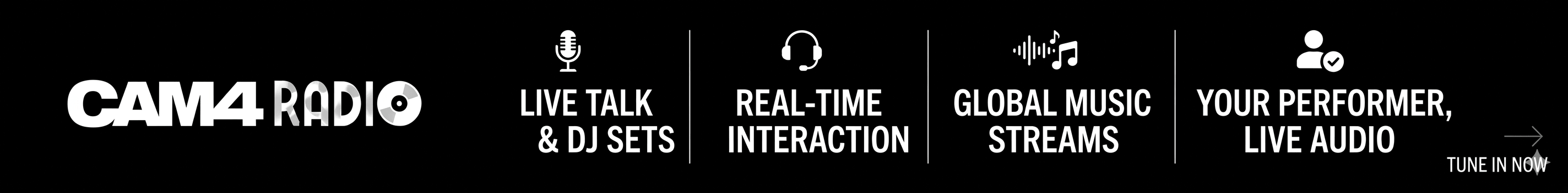 CAM4 Radio: The ultimate audio-first social experience. Join live talk shows, exclusive DJ sets, and real-time interactive streams with your favorite performers.